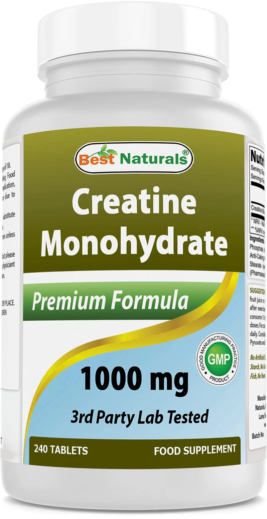 Best Naturals Creatine Monohydrate 1000 mg 240 Tablets Best NaturalsAU supplements