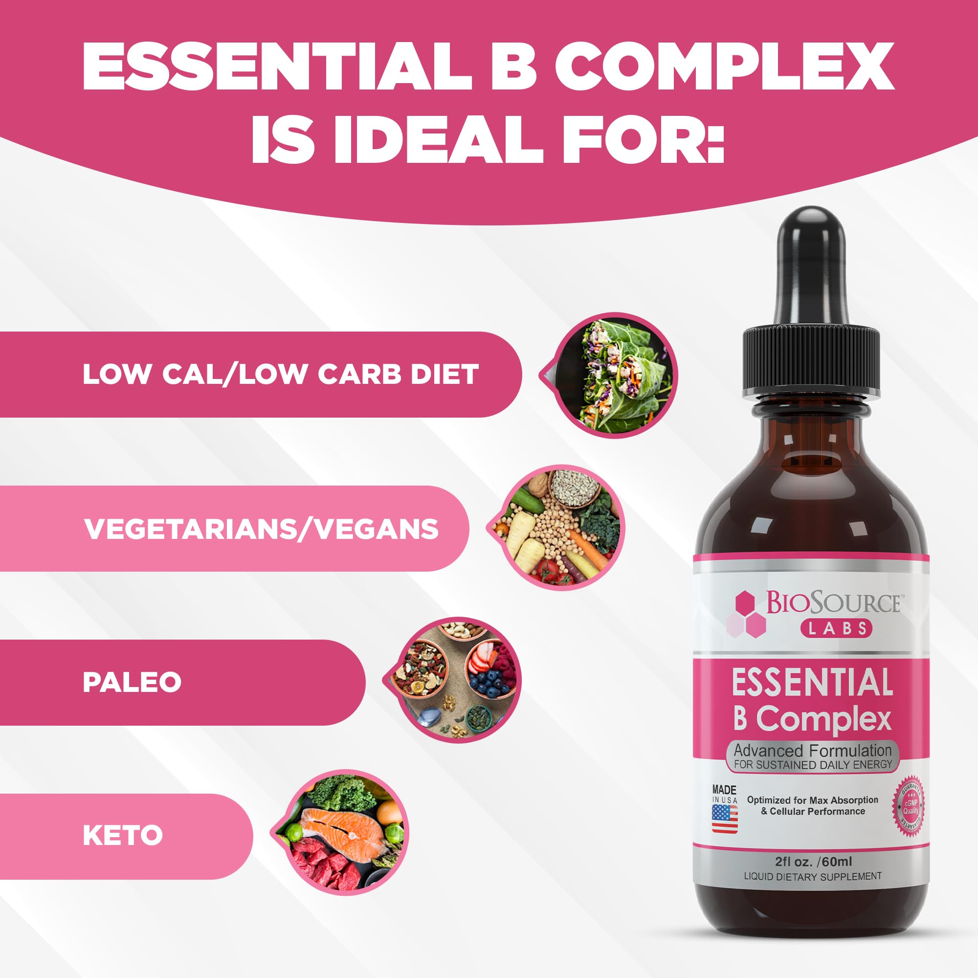 BioSource Labs Essential B Complex - Daily Vegan Vitamin B-Complex Sublingual Liquid BioSource Labs Au supplements