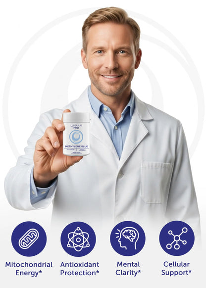 Lunakai PRO USA Made Methylene Blue Capsules Pharmaceutical Grade with Vitamin C, B6, B12 – 3rd-Party Tested Daily Brain & Focus Support Supplement for Humans, 60ct Lunakainz supplements