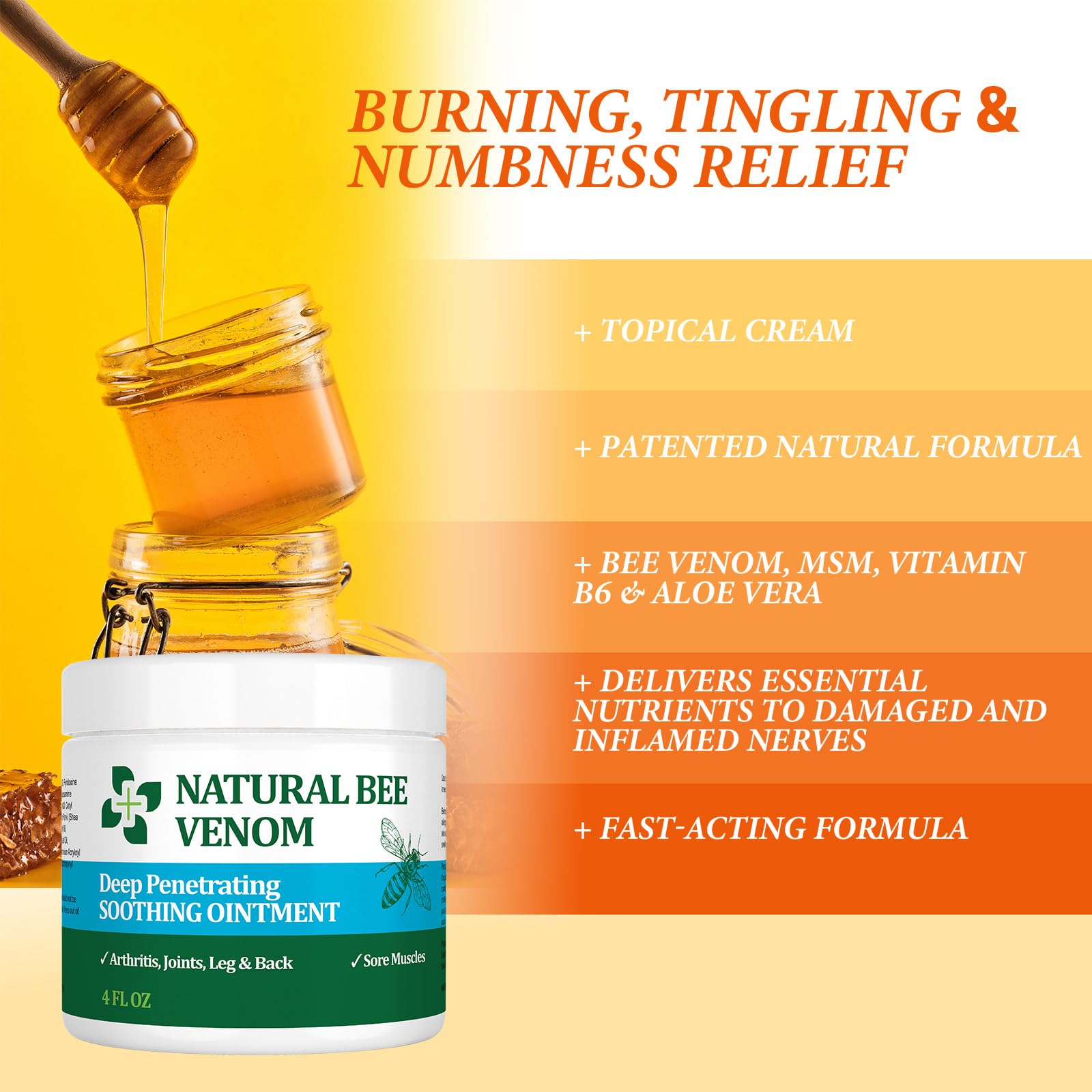 PIBIOOMAP Zealand Bee Venom Serum Gel, Professional for Joint, Muscle, Bone Cream, 24h Fast Release, Soothing Powerful for Back, Neck, Hand, Foot, Knee, Muscle, Shoulder, Hip, Nerve PIBIOOMAP Au supplements