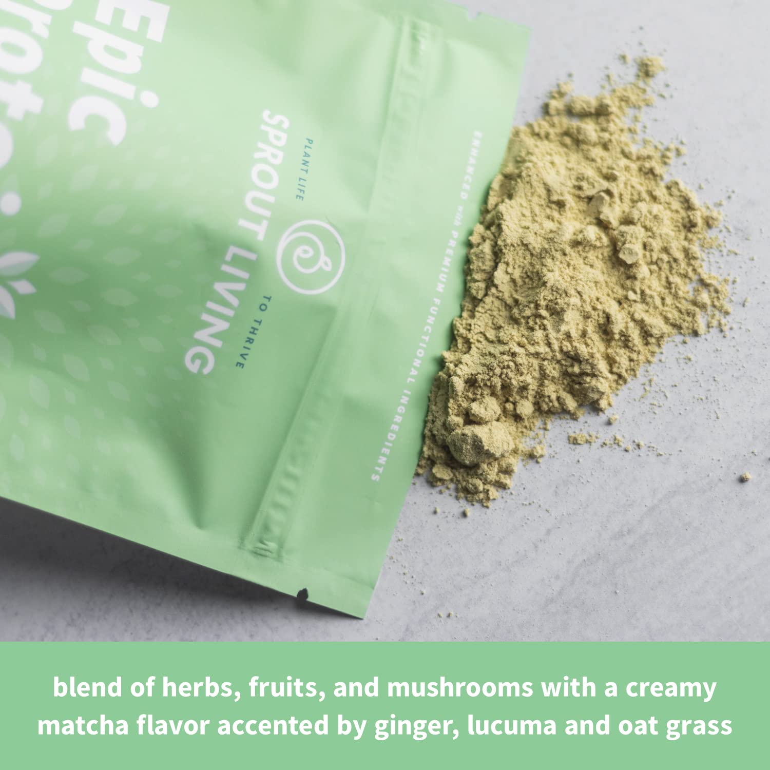 Sprout Living Epic Protein, Plant Based Protein & Superfoods Powder, Mindful Matcha Sprout Living Au supplements
