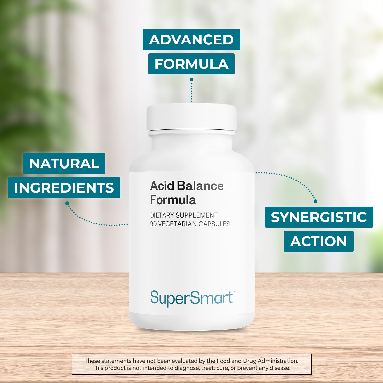 Supersmart Acid Balance Formula (Advanced Complex) - with Zinc L-Carnosine, Slippery Elm Extract, Licorice Root | Non-GMO & Gluten Free - 90 Vegetarian Capsules Supersmart Au supplements