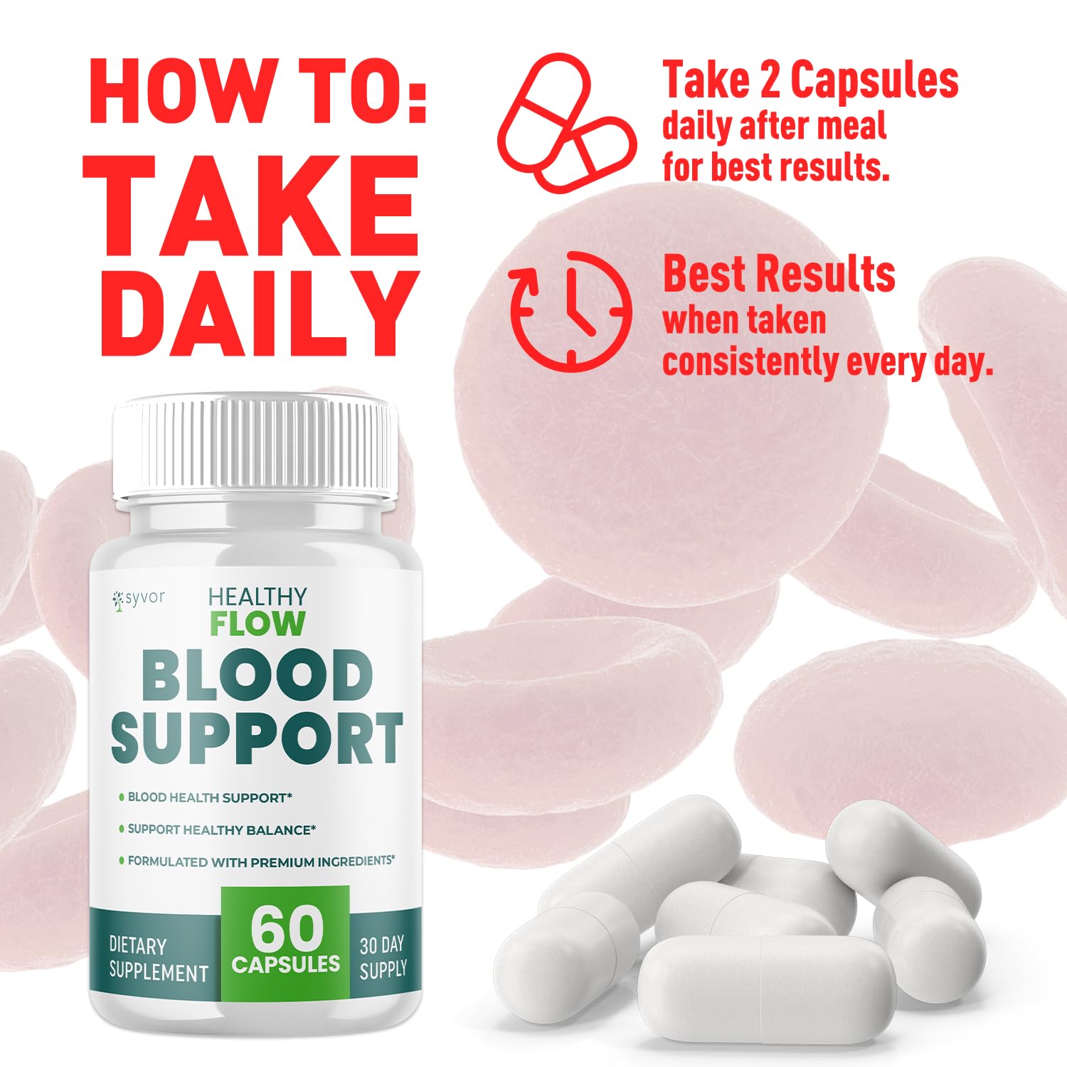 (2 Pack) Healthy Flow Blood Support Capsules, Official Healthy Flow Blood Support Pills with All Natural Ingredients, Advanced Formula Supplement with Premium Vitamins for Men & Women (120 Capsules) Syvor Au supplements
