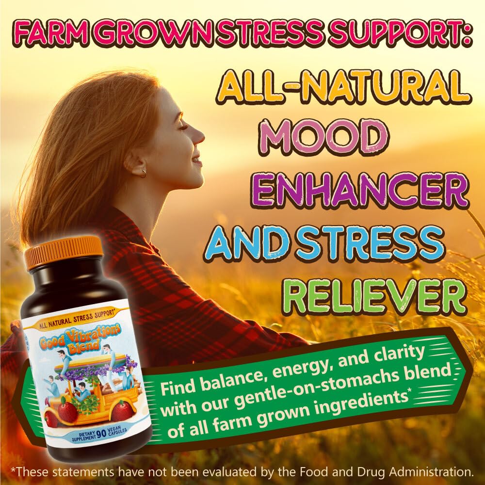 Hippie Farms Stress, Mood, Energy Support - Ashwagandha Root, Lion's Mane & More - Good Vibrations Blend Hippie Farms Au supplements