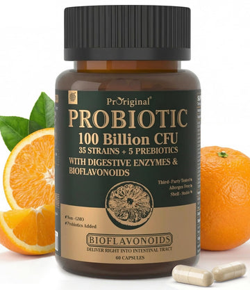 Probiotics with Prebiotics for Men and Women - 35 Strains Probiotics 100 Billion CFU for Gut & Digestive Health, Vegan Acidophilus Probiotic Supplement, Non-GMO Raw Probiotic 60 Capsules Proriginal Au supplements