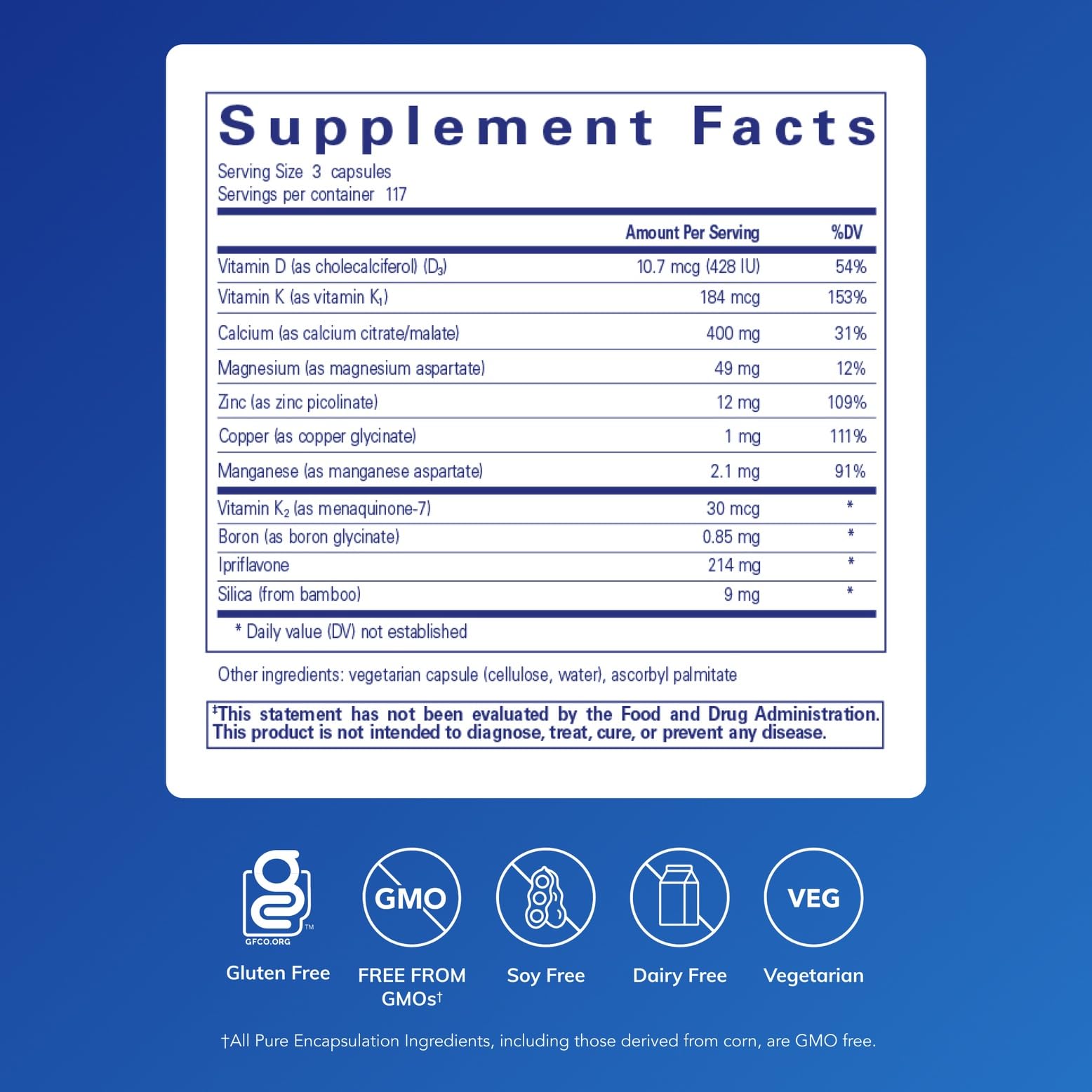 Pure Encapsulations +Cal+ with Ipriflavon | Mineral, Vitamin, and Herbal Supplement to Promote Skeletal Strength | 351 Capsules Pure Encapsulations Au supplements