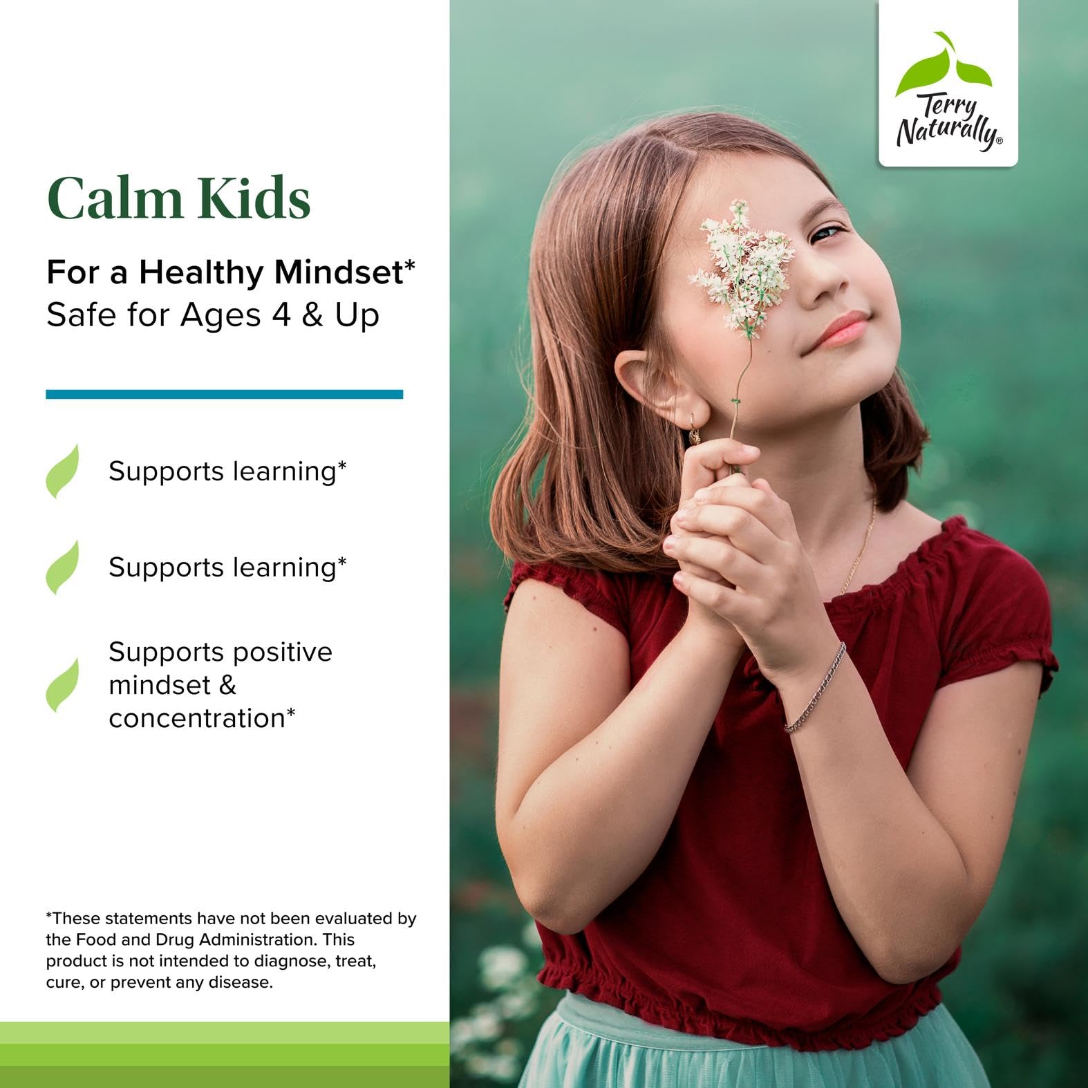 Terry Naturally Calm Kids - Calm Child Supplement - Brain Health for Focus, Memory & Concentration - Attention Supplement for Kids - Support Learning & Concentration - 60 Capsules Terry Naturally Au supplements