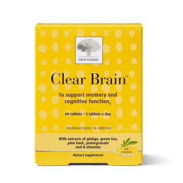 New Nordic Clear Brain Tablets, Supports Normal Cognitive Health and Memory, with Green Tea and Walnut, Swedish Made, 60 Count (Pack of 1) NEW NORDIC Au supplements