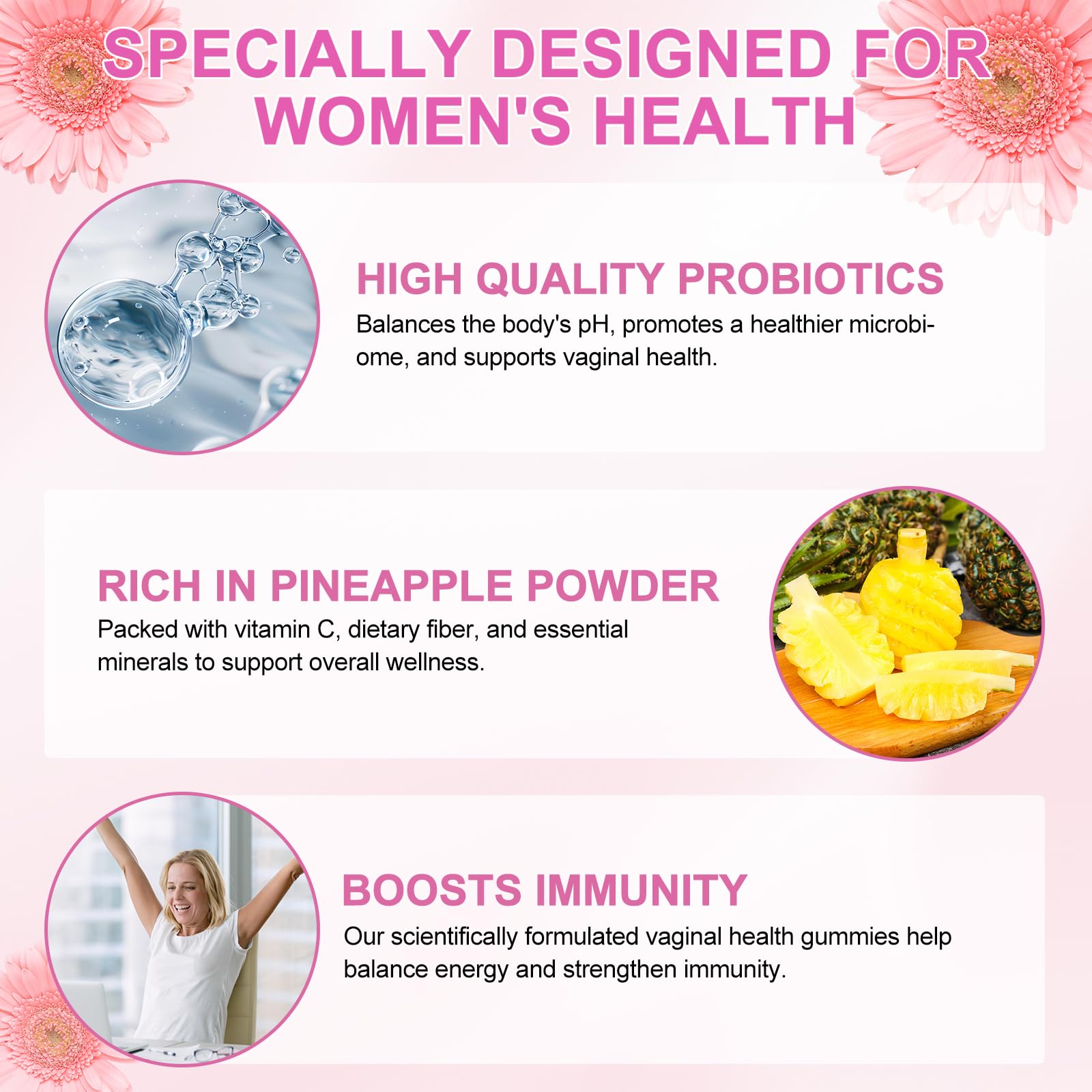 Vital Source Feminine Gummies - Feminine Balance Gummies for Women ph Natrual Famale Balance Cummie - Collagen Gummie - Pineapple PH Balance Gummie for Women Support Women’s Health - 60PCS Tooffi Au supplements