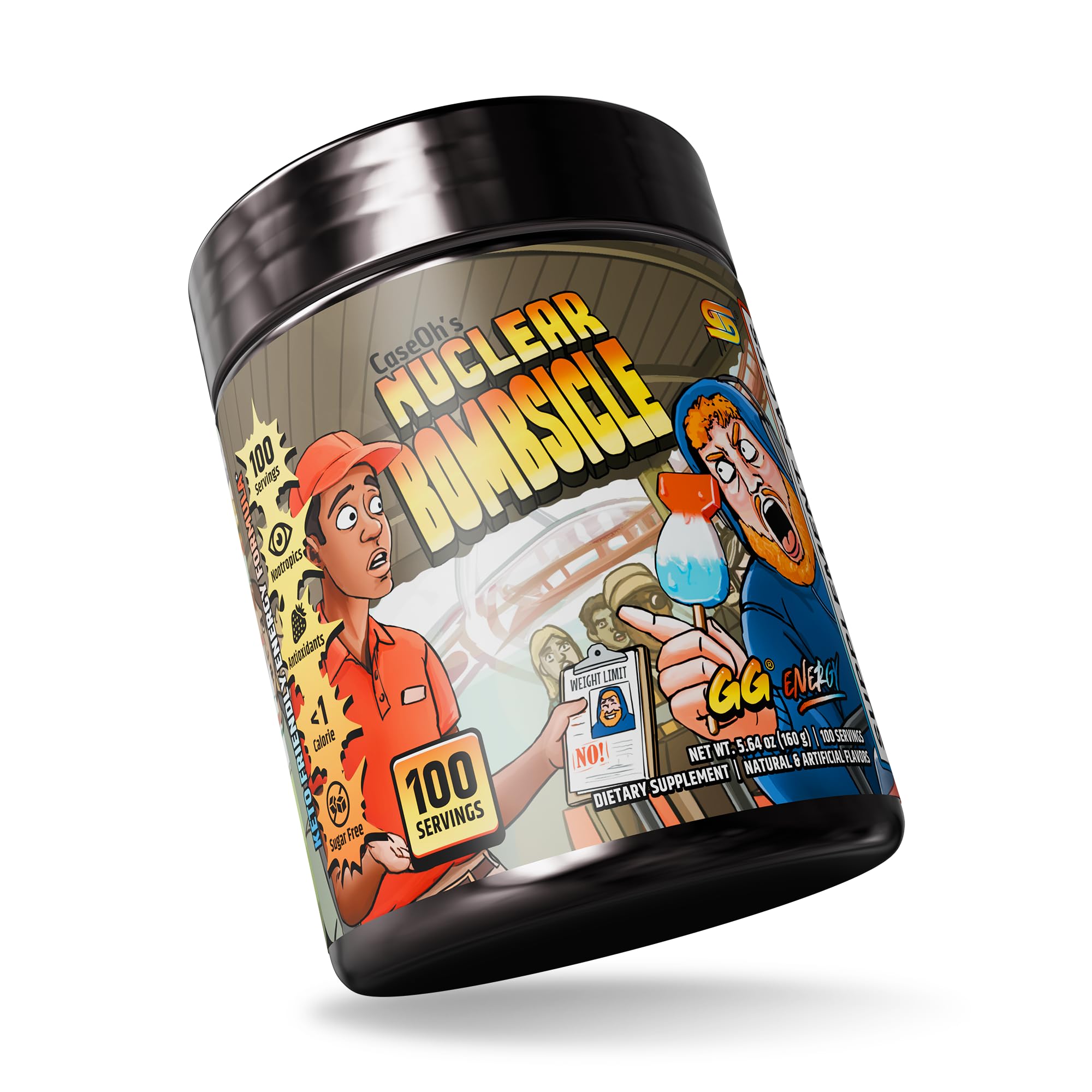 Gamer Supps GG Energy - CaseOh's Nuclear Bombsicle by CaseOh (100 Servings) - Keto Friendly Gaming Energy and Nootropic Blend, Sugar Free + Organic Caffeine + Vitamins + Immune Support, Powder Drink Gamer Supps Au supplements