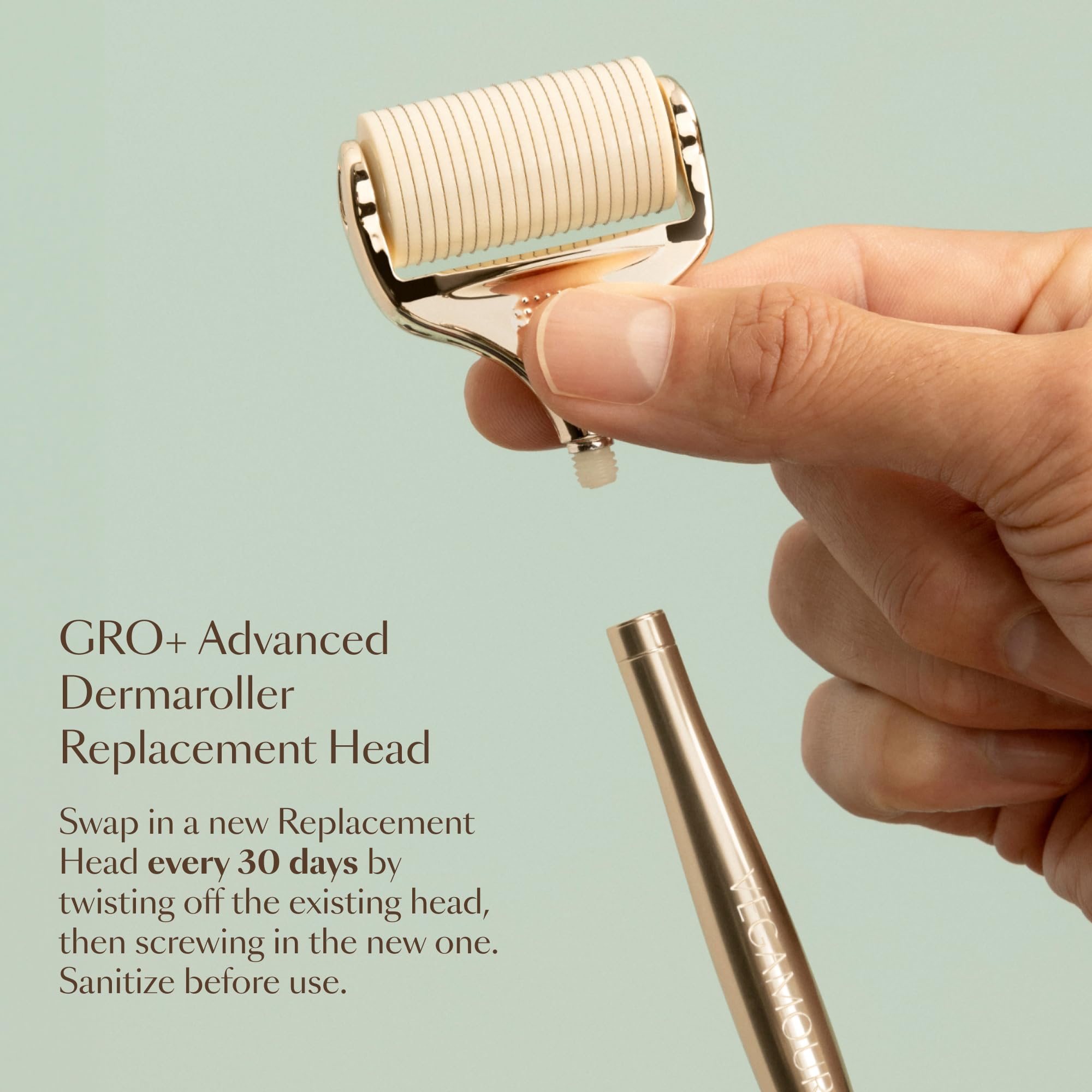 VEGAMOUR GRO+ Advanced Dermaroller Replacement Head | 1,200 Microneedle 0.25mm Scalp Tool | Gently Exfoliates the Scalp | (No Handle, Replacement Head Only) VEGAMOUR Au supplements