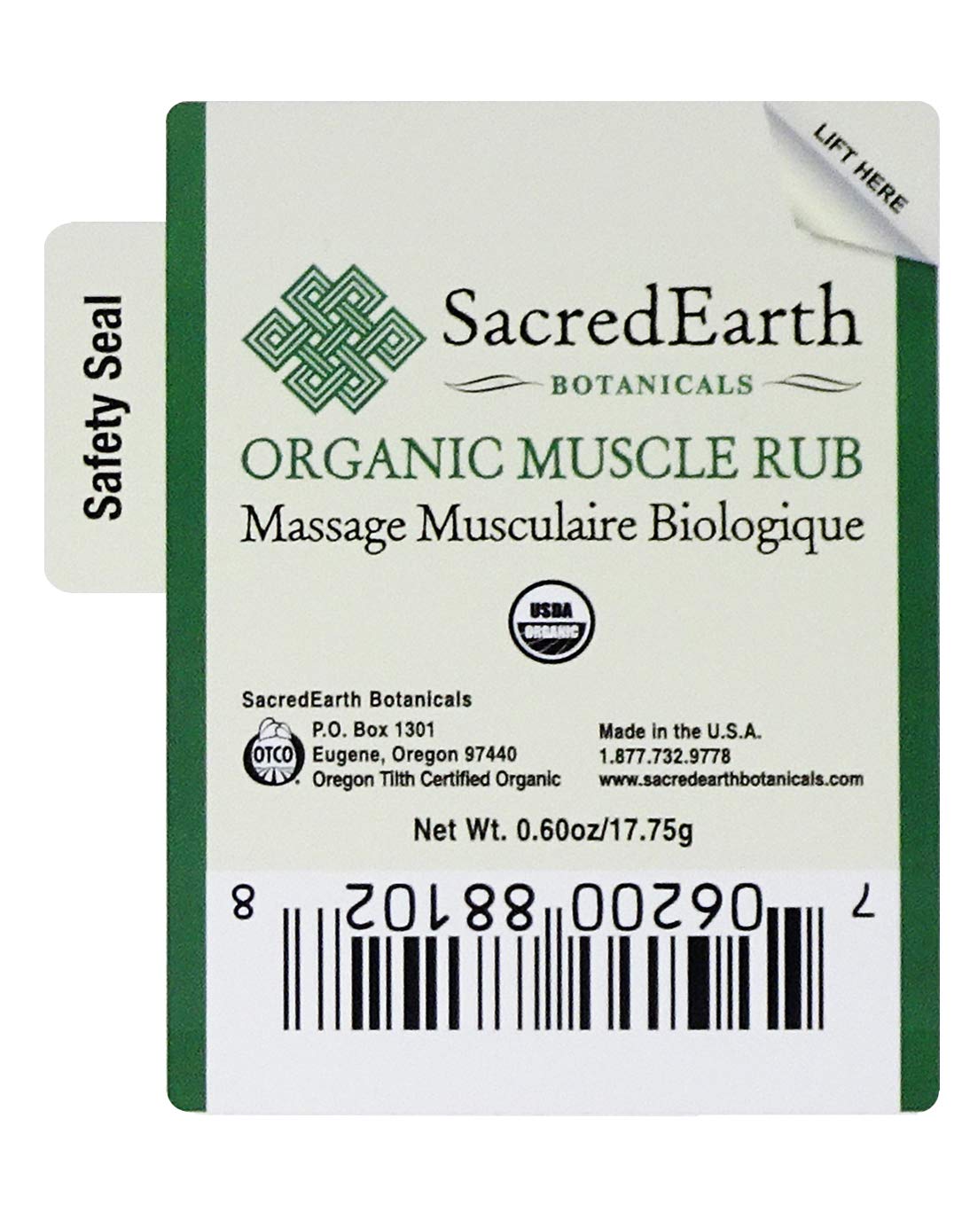 Sacred Earth Botanicals Organic Muscle Rub Single (2-Pack) Sacred Earth Botanicals Au supplements