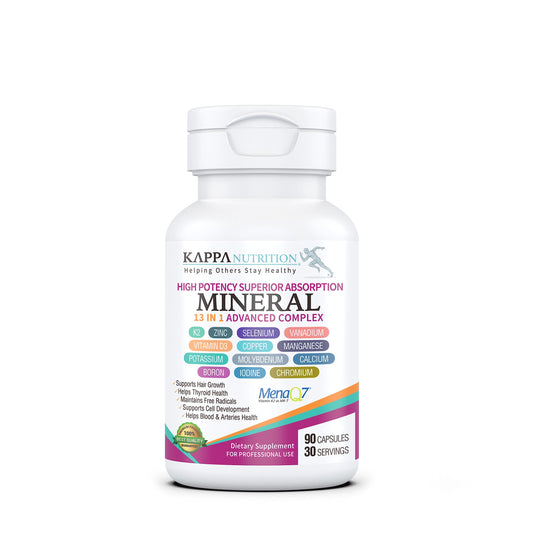 KAPPA NUTRITION (90 Capsules,Vitamin K2, Vitamin D3, Zinc, Selenium, Vanadium, Copper, Manganese, Potassium, Molybdenum, Calcium, Chromium, Iodine, Boron, KAPPA NUTRITIONUS supplements