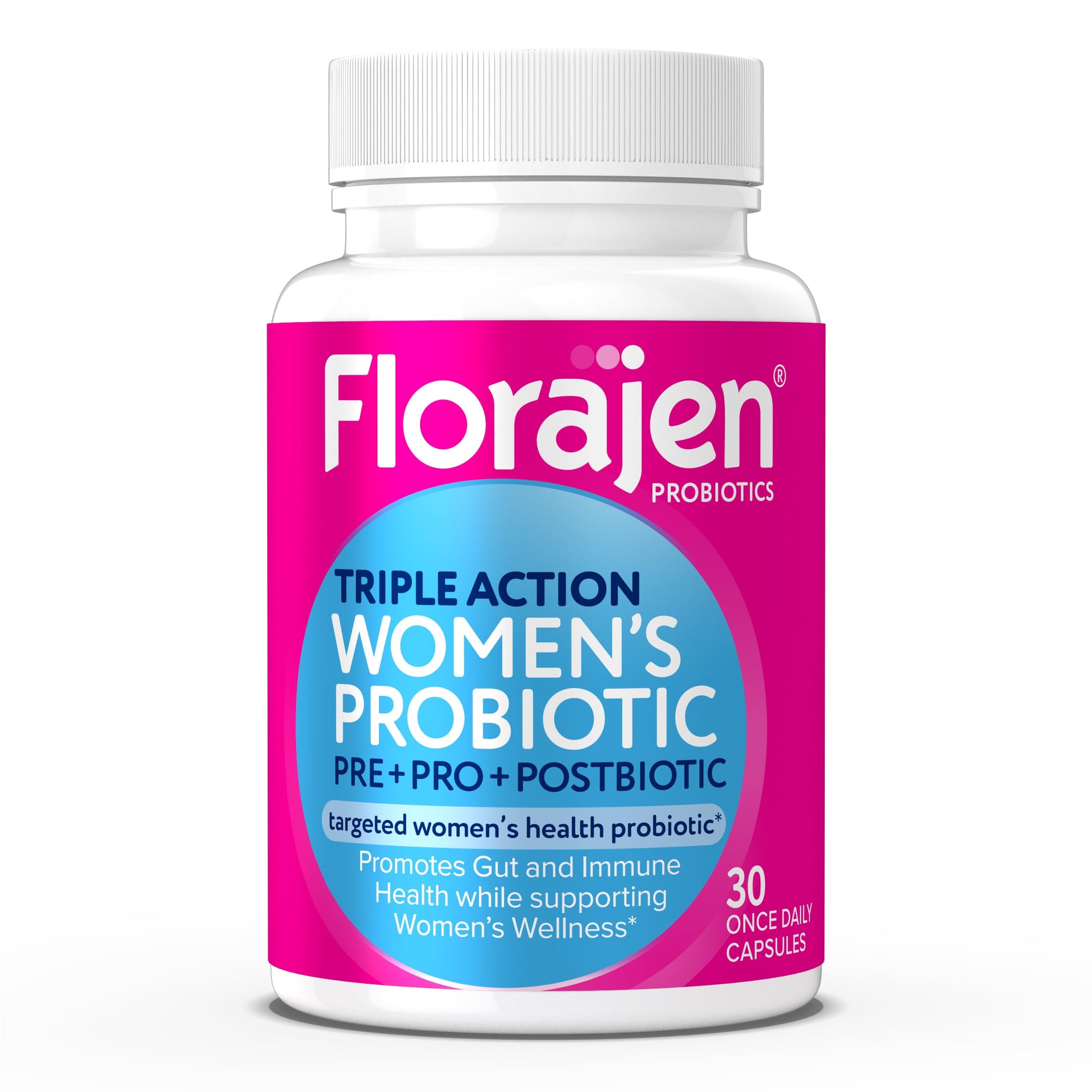 Florajen Women's Complete Triple-Action Prebiotic + Probiotic + Postbiotic for Digestive & Immune Support - Fast-Acting Relief from Constipation & Bloating - Gluten-Free - Vegan - Non-GMO - 30-Count Florajen Au supplements