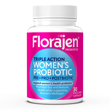 Florajen Women's Complete Triple-Action Prebiotic + Probiotic + Postbiotic for Digestive & Immune Support - Fast-Acting Relief from Constipation & Bloating - Gluten-Free - Vegan - Non-GMO - 30-Count Florajen Au supplements
