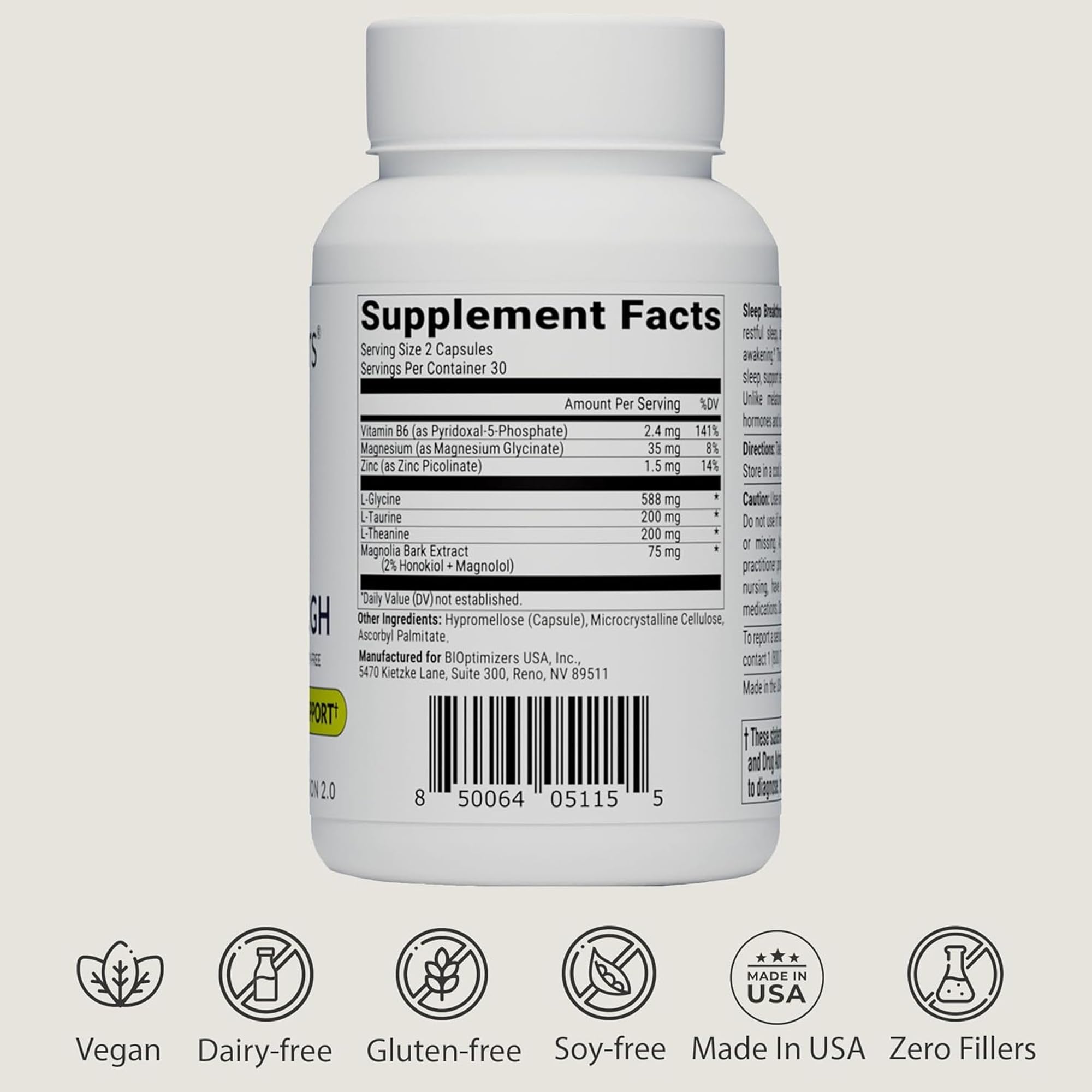 BIOptimizers Sleep Breakthrough Capsules - Natural Support Supplement | Calming Relief Aid for Adults | Non-Habit Forming | 60 Capsules BIOptimizers Au supplements