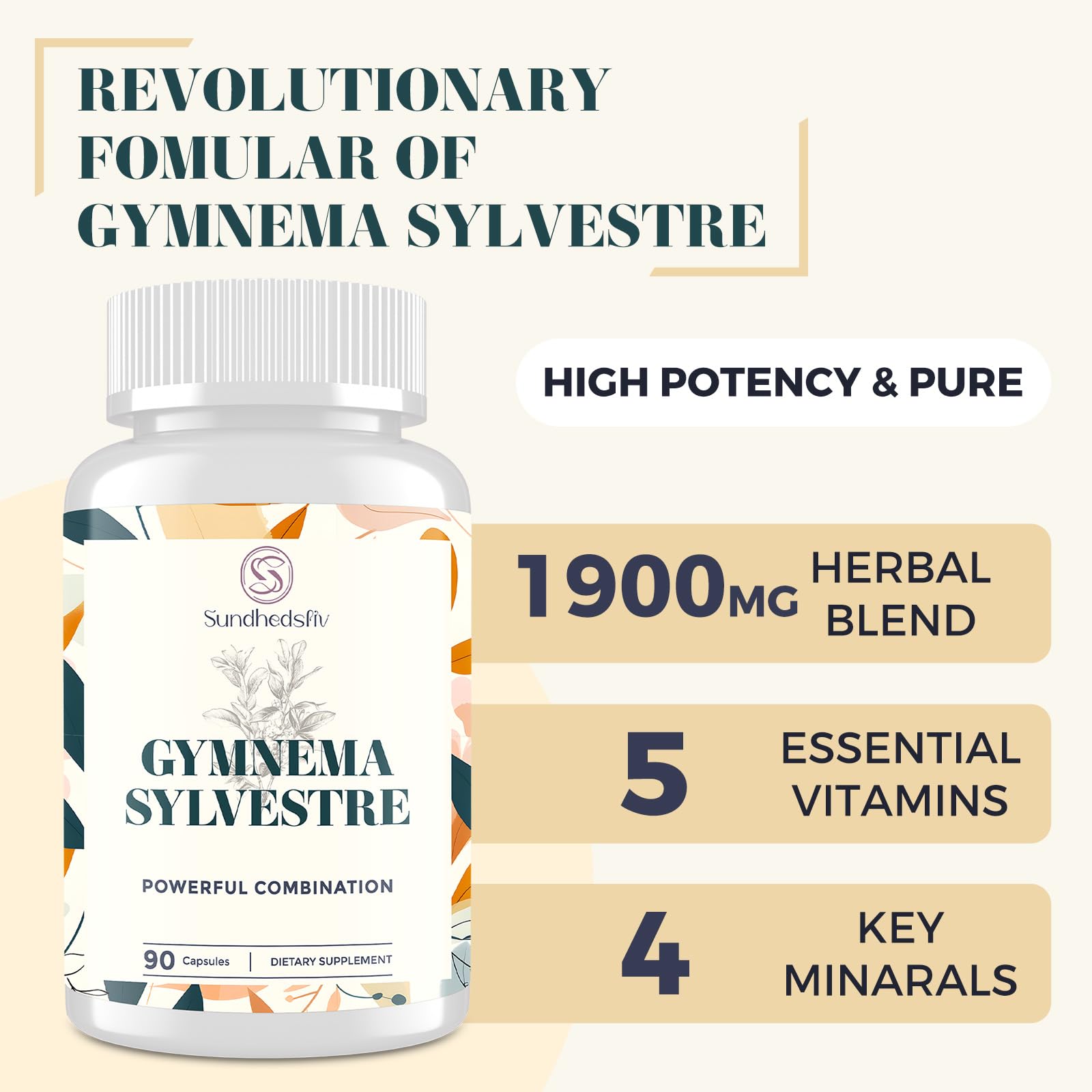 Sundhedsliv 16 in 1 Blxxd Sugr Effective Gymnema Sylvestre Supplement 2100MG | with Berberine, Cinnamon, Bitter Melon | Vitamins, Magnesium & Chromium | 90 Vegan Capsules Sundhedsliv Au supplements