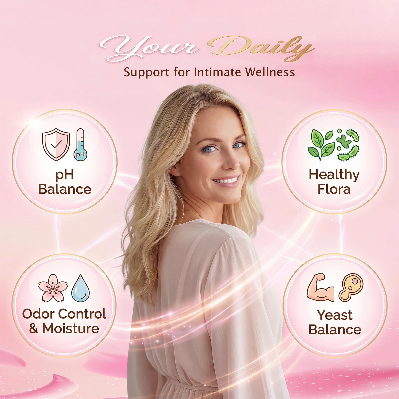 Premium Feminine Balance Gummies for Women - 60 Gummies, Hawaiian Pineapple Flavor - with Probiotics & Vitamin C - Supports Feminine Wellness & Healthy Balance - Gluten Free, Vegan（30 Servings）（Q2） QZQHUA Au supplements