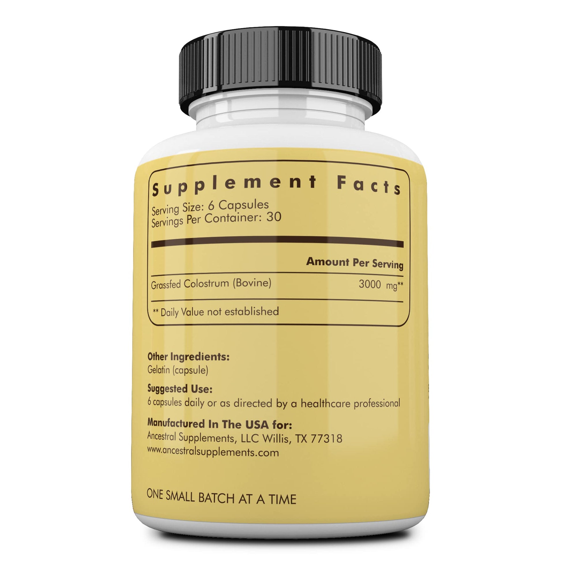 Ancestral Supplements Grass Fed Beef Colostrum Supplement, 3000 mg, 180 Capsules Ancestral Supplements Au supplements