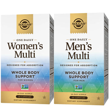 SOLGAR One a Day Women & Mens Bundle:Daily Women's Multi Whole Body Support, 60 Servings + Daily Men's Multivitamin Whole Body Support Supplement, 60 Servings SOLGAR Au supplements