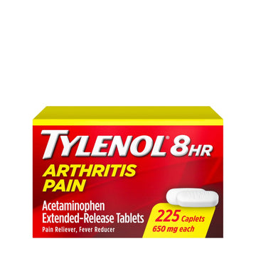 Tylenol Acetaminophen 650 mg Extended Release Caplets, Fast, Strong Pain Relief, 8 Hour Arthritis Pain Relief, Joint Pain Reliever & Fever Reducer, Long-Lasting Relief, Oral Medicine, 225 Count Tylenol Au supplements