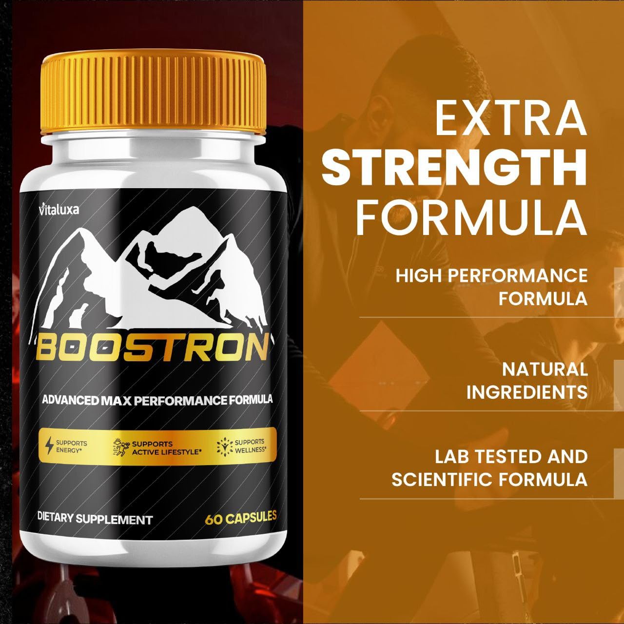 Boostron Capsules, Boostron Supplement Pills - Boostrom Maximum Strength Performance Blend Premium Advanced Formula All Natural Ingredients for Advanced Health Vitamin Support Reviews (60 Capsules) Vitaluxa Au supplements