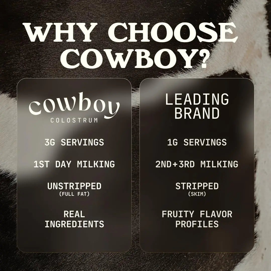 Cowboy - The Exclusive 1st Milking, Whole, Grass Fed Colostrum Supplement for Full Body Health - Sugar Free Bovine Colostrum Powder Packed with Bioactive(Vanilla & Chocolate) Nutrients COWBOY COLOSTRUM Au supplements