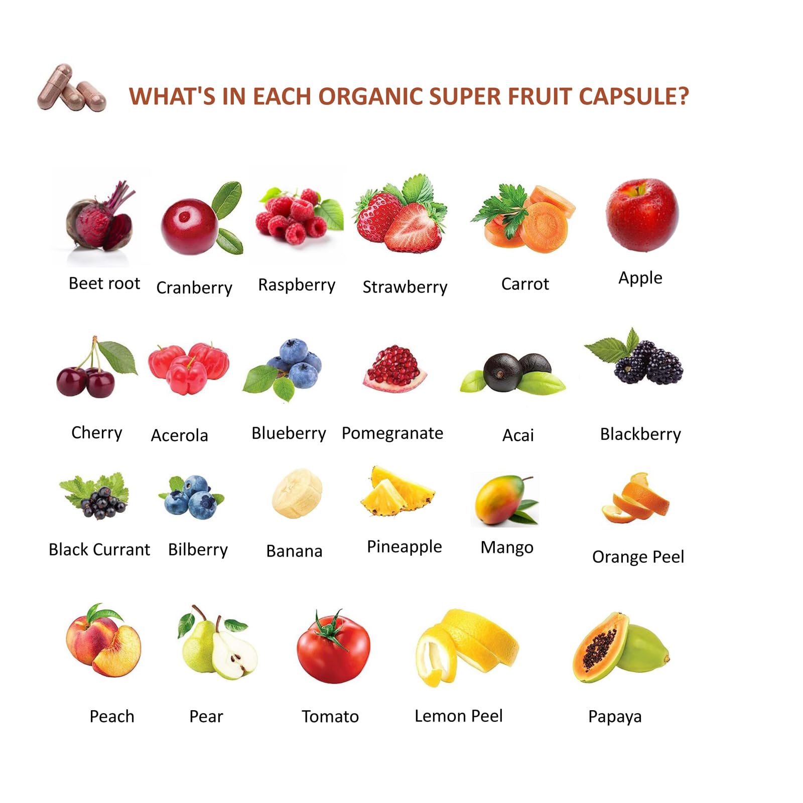 Lite Supply Fruits and Veggies Supplement 240 Caps - 120 Fruit and 120 Veggie Capsules - Whole Food & Natural Superfood Filled with Vitamins & Minerals for Women, Men Supports Energy Levels Lite Supply Au supplements