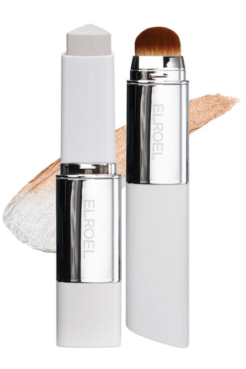 ELROEL Blanc Cover Cream Stick V White - Korean Color-Changing Foundation Stick with Volufiline - Medium to Full Coverage Dewy Finish Base Makeup - Dual-Ended with Detachable Brush (202 Natural) ELROEL Au supplements