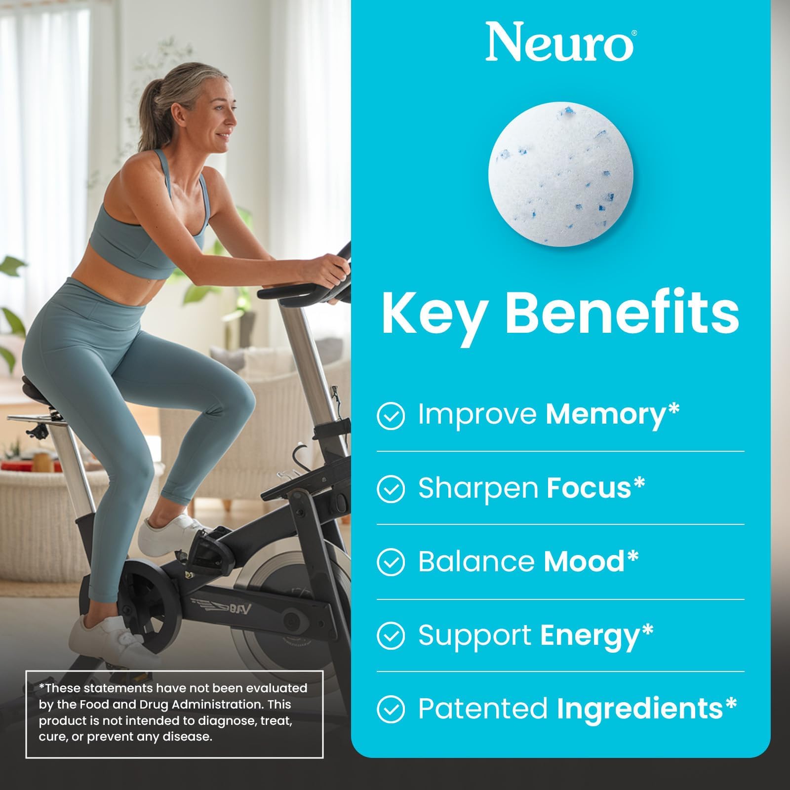 Neuro Memory & Focus Gum - Nootropic Gum with Vitamin B12, Vitamin B6, L-Theanine & Ginseng Extract - Natural Brain Support Supplement - Vegan, Caffeine & Sugar Free Chews - Peppermint, 90 ct Neuro Au supplements