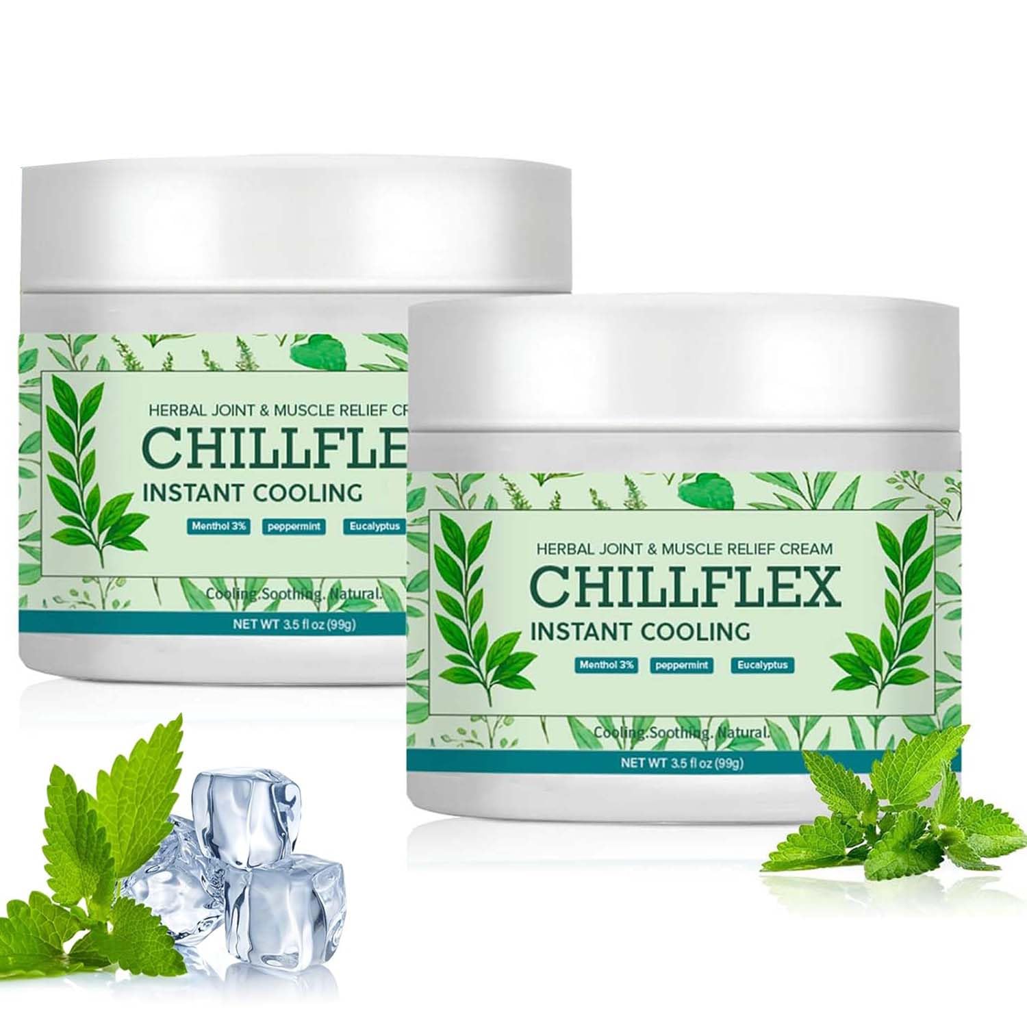 Menthol Soothing Cream, 3.5 Oz Joint Activities Throughout The Body, Cooling Soothing Ointment for Muscle, Head, Lumbar, Neck, Hands and Feet, 2 Pack CLORISLAND Au supplements