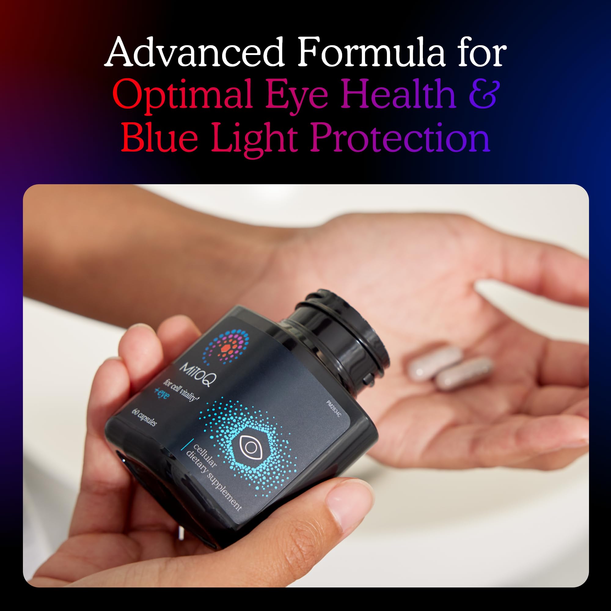 MitoQ +Eye – Eye Health Supplement with Lutein & Zeaxanthin (5:1 Ratio), Bilberry, Maritime Pine Bark, Zinc, Mitoquinol | Supports Macular Health, Visual Clarity & Blue Light Defense MitoQ Au supplements