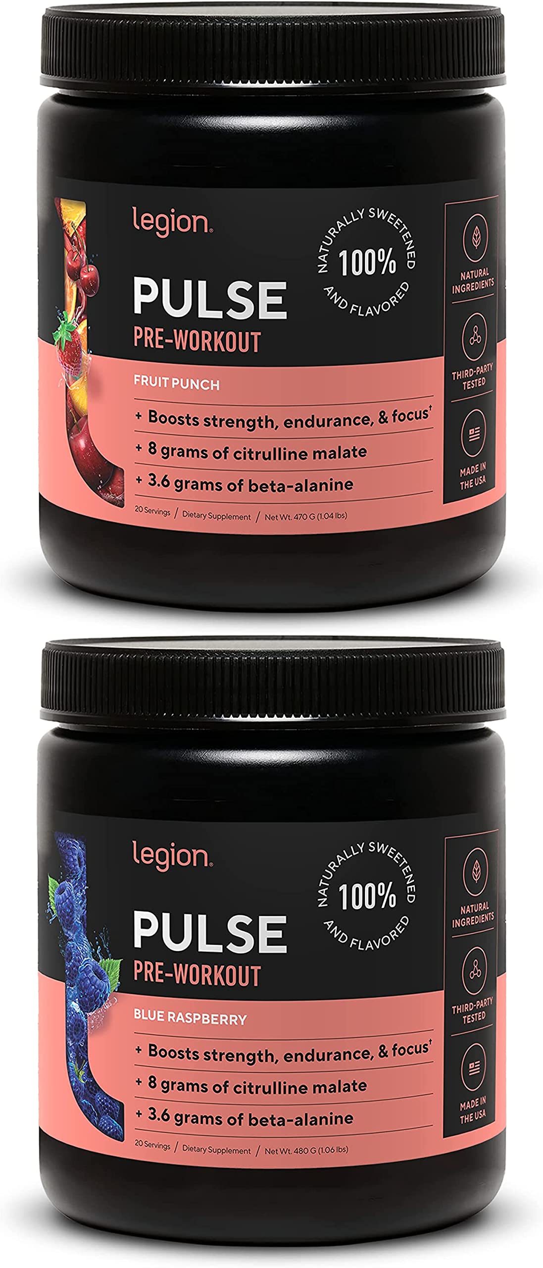 LEGION Pulse Pre Workout Supplement - All Natural Nitric Oxide Preworkout Drink to Boost LEGION Au supplements