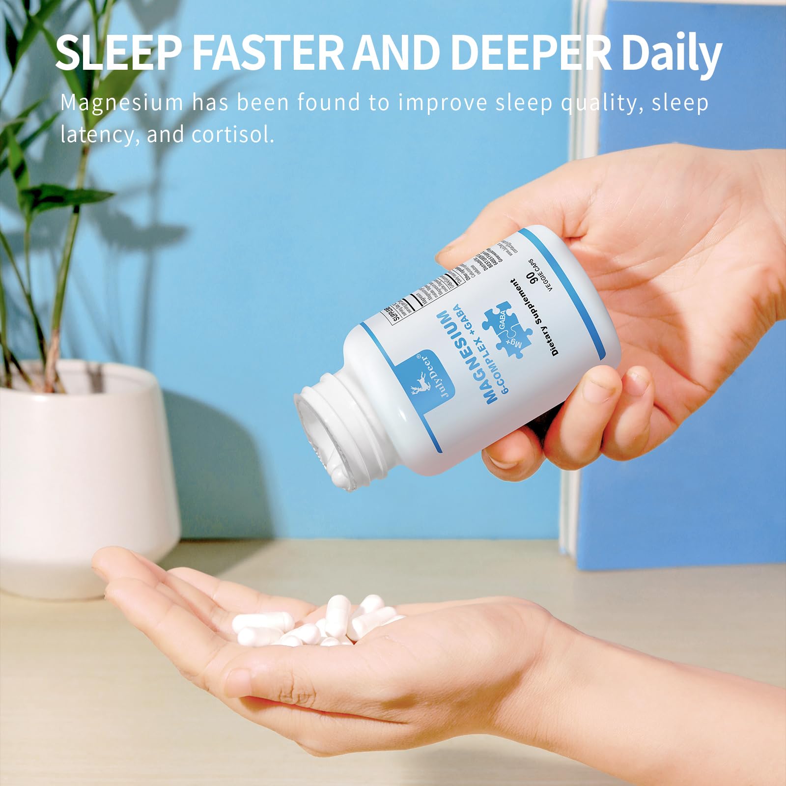 3 Bottles Sixfold Magnesium Complex | 350mg of Magnesium Glycinate, Malate, Citrate, Taurine, Oxide, Mg+ for Muscles,Nerves,& Energy, GABA Sleep Support | High Absorption | Vegan | 90 Capsules Risabou Au supplements