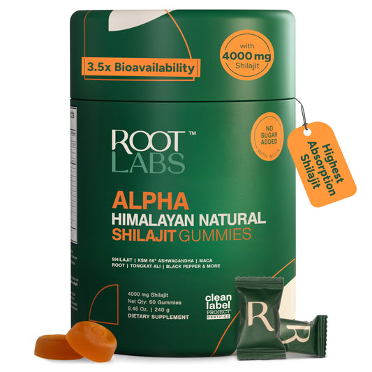 ROOT LABS 10-in-1 Alpha Shilajit Gummies | 4000 mg Pure Himalayan Shilajit with Tongkat Ali & Maca Root | Shilajit for Men & Women | ShilAbsorb Bioavailability Tech ROOT LABSUS supplements