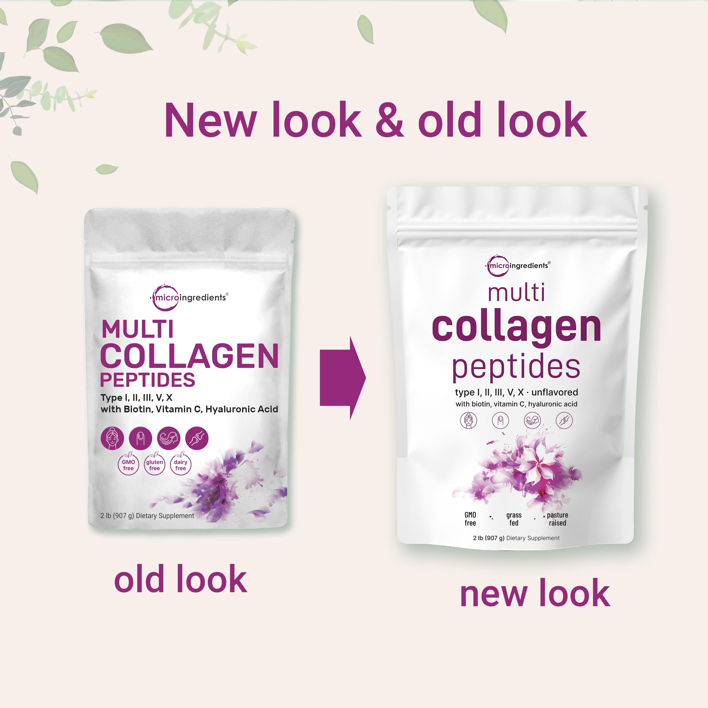 Micro Ingredients Multi Collagen Protein Powder, 2 Pounds – Type I,II,III,V,X with Biotin Micro Ingredients Au supplements