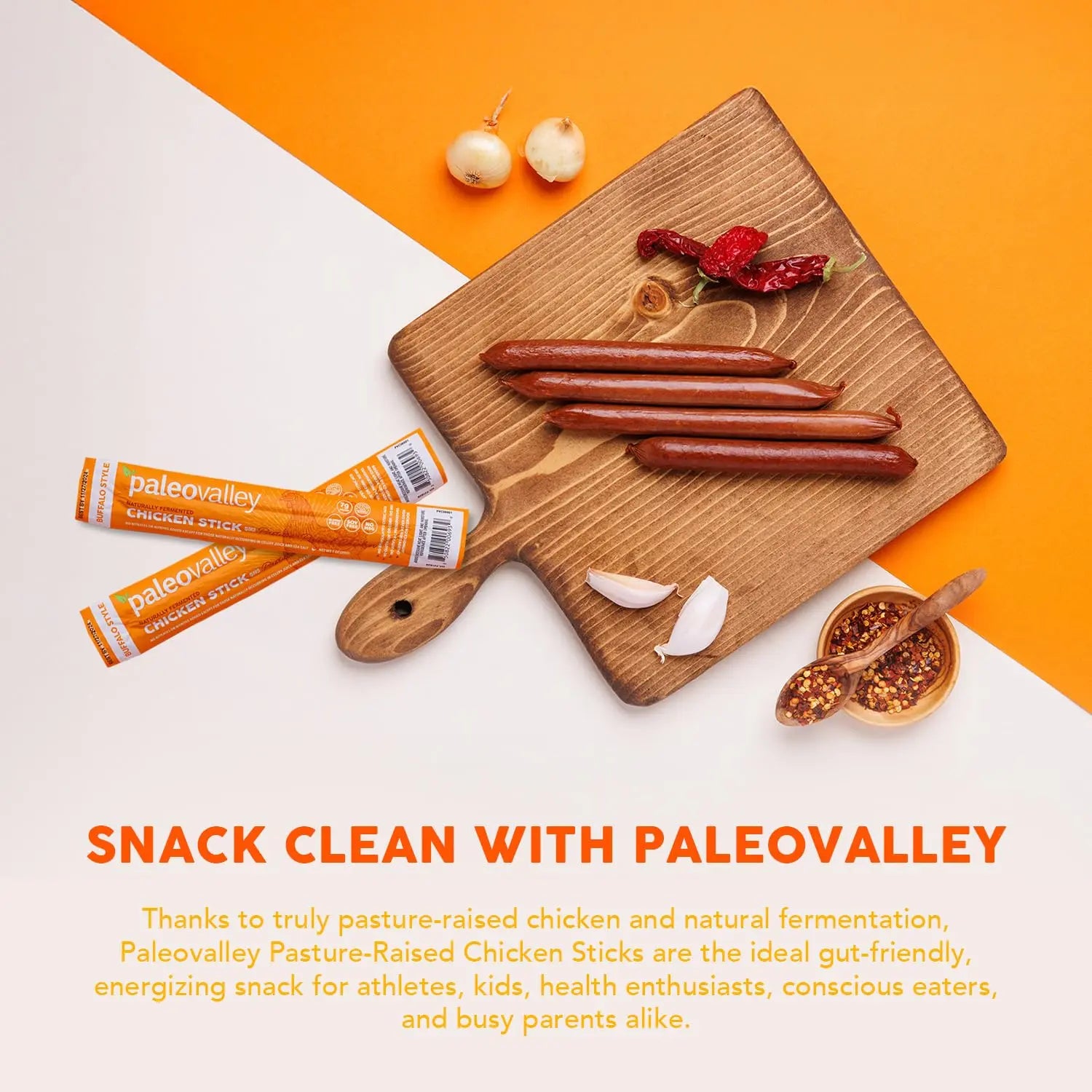 Paleovalley Pasture-Raised Chicken Sticks – 10 Pack – 7g Protein per Stick – Keto-Friendly, Paleo, Gluten-Free, Nitrate-Free – On-the-Go Snack (10 Pack, Buffalo) Paleovalley Au supplements