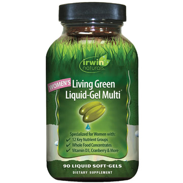 Irwin Naturals Women’s Living Green Liquid-Gel Multi - Whole Food Multivitamin for Women with 70 Nutrients, Omega Oils & Greens Blend - Liquid Soft-Gels with BioPerine® for Absorption - 120 Count Irwin Naturals Au supplements