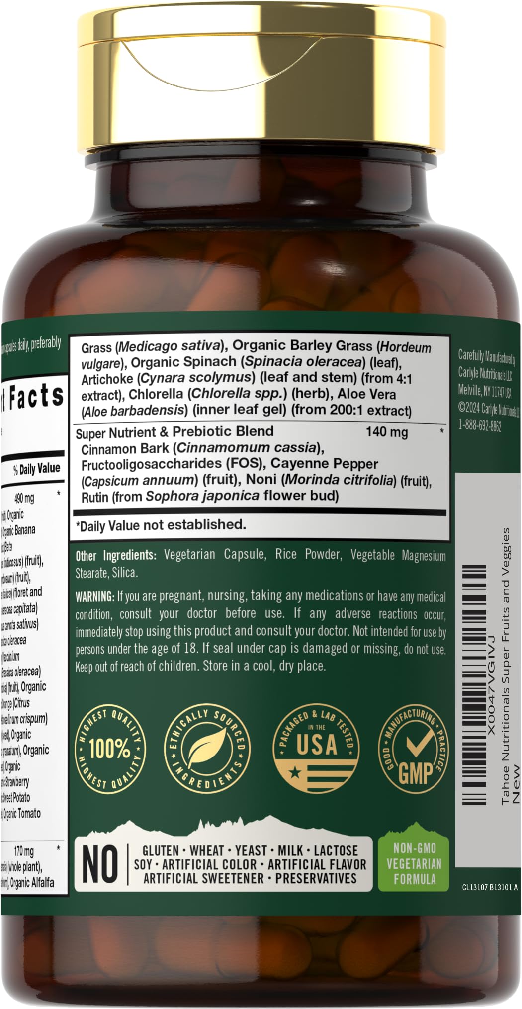 Tahoe Nutritionals Super Fruits and Veggies Capsules | 90 Count | Vegetarian, Non-GMO and Gluten Free Supplement Tahoe Nutritionals Au supplements