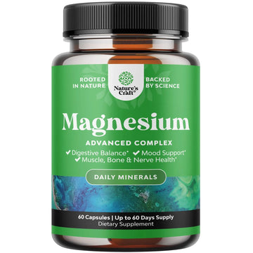 High Absorption Magnesium Complex Supplement - Magnesium Oxide 500mg with Citrate 500mg for Sleep and Mood Support - Pure Citrate per Serving for Muscle Stomach and Digestion - 60 Count Natures Craft Au supplements