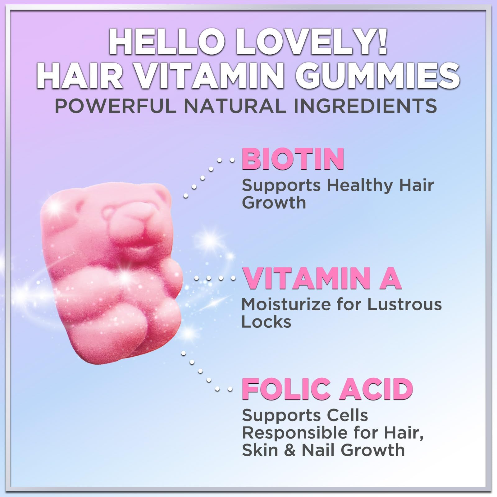 Hello Lovely! Hair Vitamins Gummies with Biotin 5000 mcg Vitamin E & C Support Hair Growt Hello Lovely! Au supplements