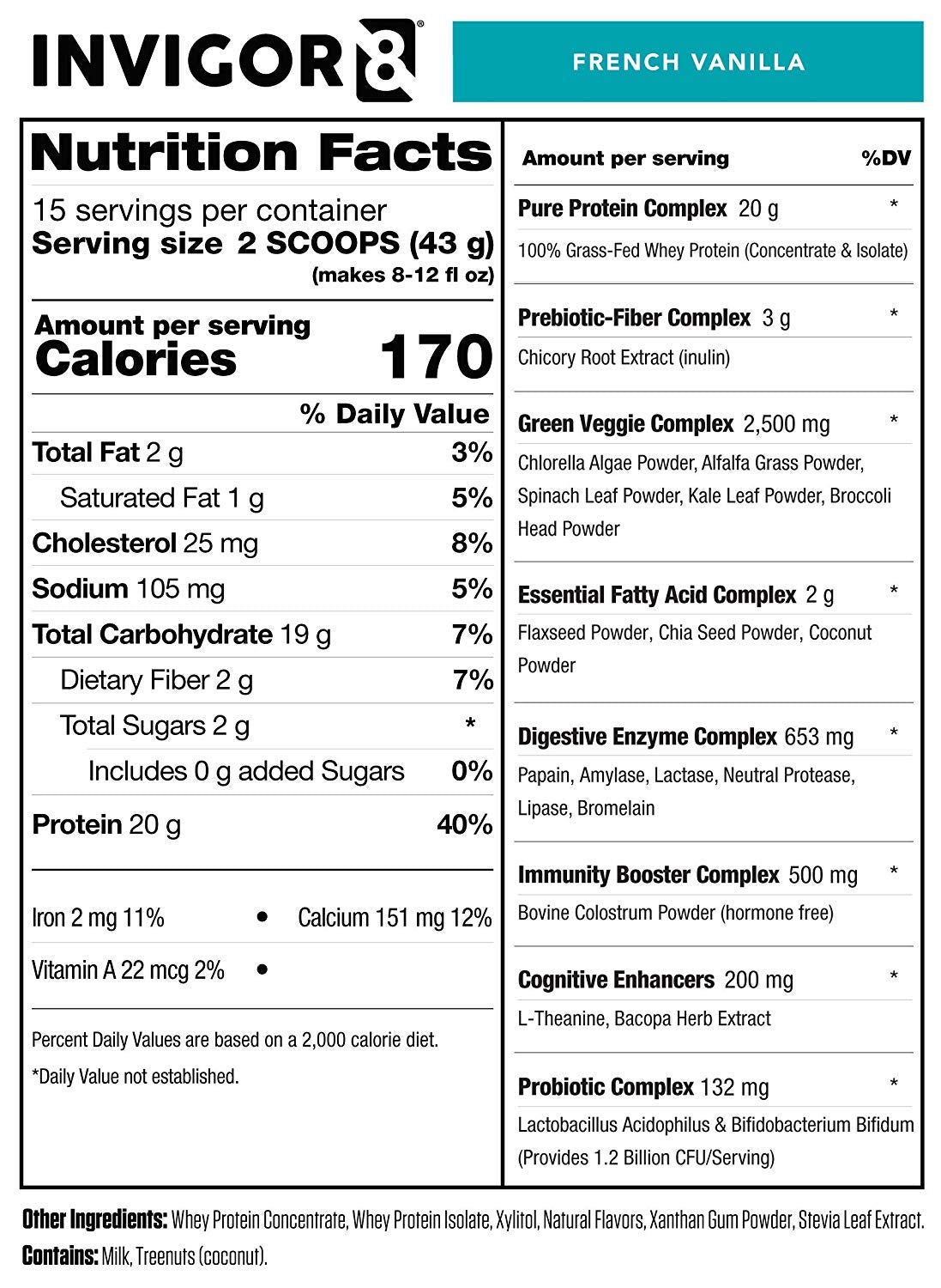 INVIGOR8 Superfood Grass Fed Whey Protein Isolate Shake French Vanilla Gluten-Free INVIGOR8 Au supplements