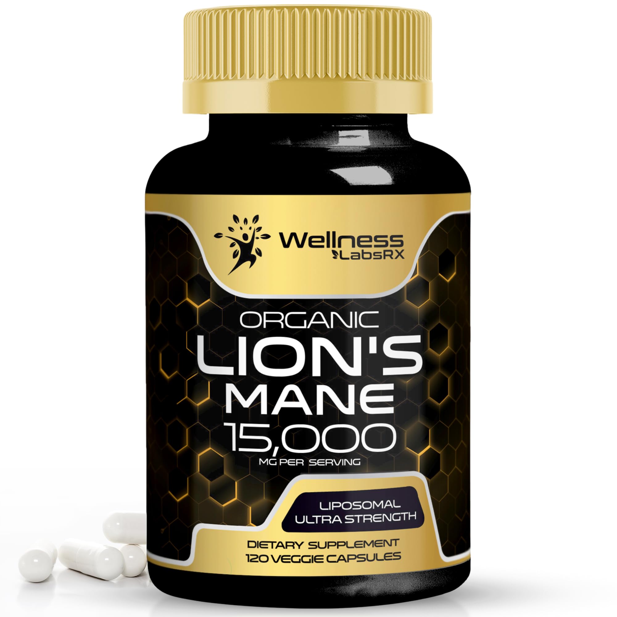 Lions Mane Supplement Capsules - 120 Count - Mushroom Supplement, Brain Supplements WELLNESS LABSRX Au supplements