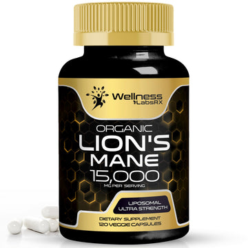 Lions Mane Supplement Capsules - 120 Count - Mushroom Supplement, Brain Supplements WELLNESS LABSRX Au supplements