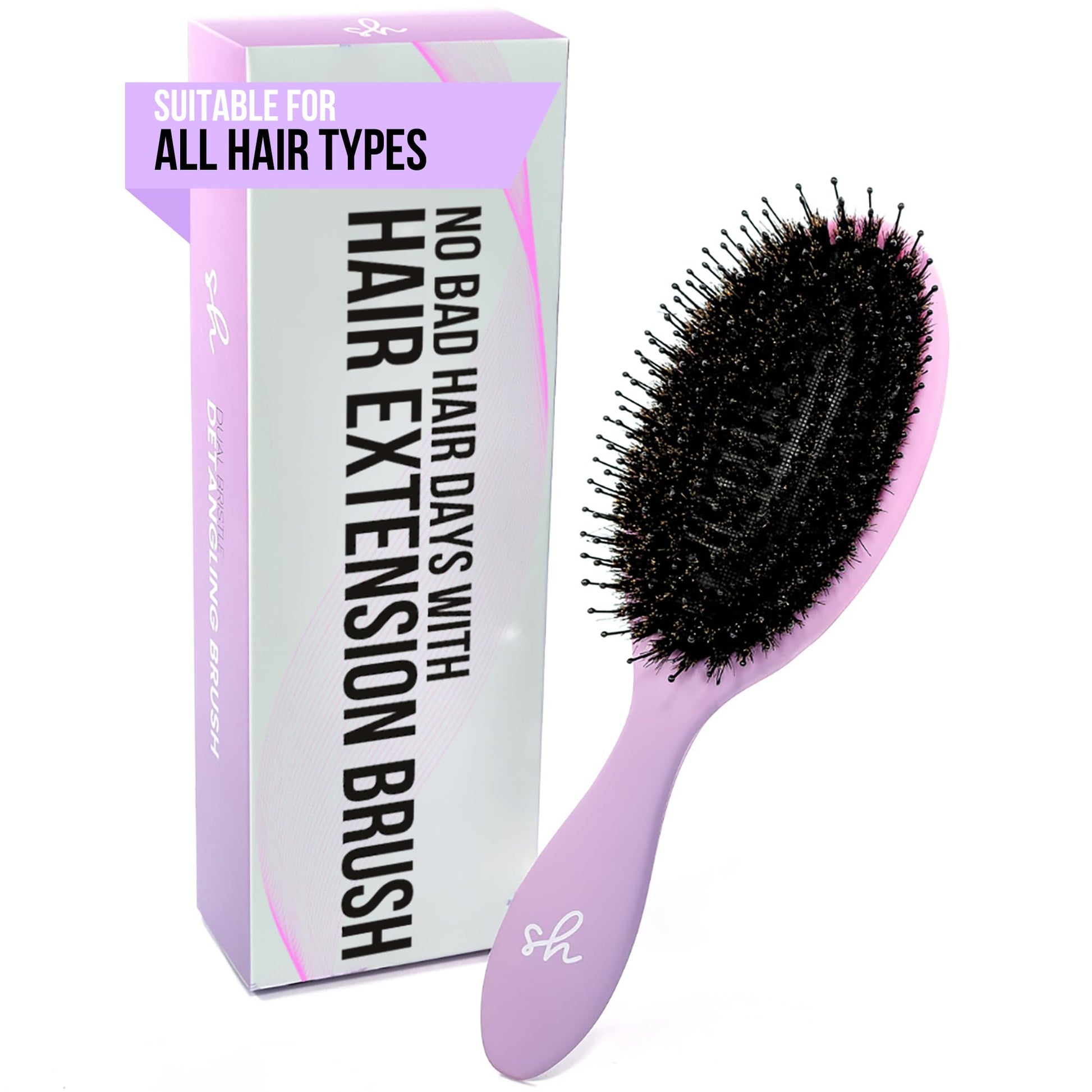 SimplyHair Ultimate Hair Extension Brush & Detangler Anti-Static, Dual Bristle Design, Soft Boar Bristle, Great for All Hair Types & Extensions - Pink & Purple Ombre Brush Ideal for Adults & Kids Simply Hair Au supplements
