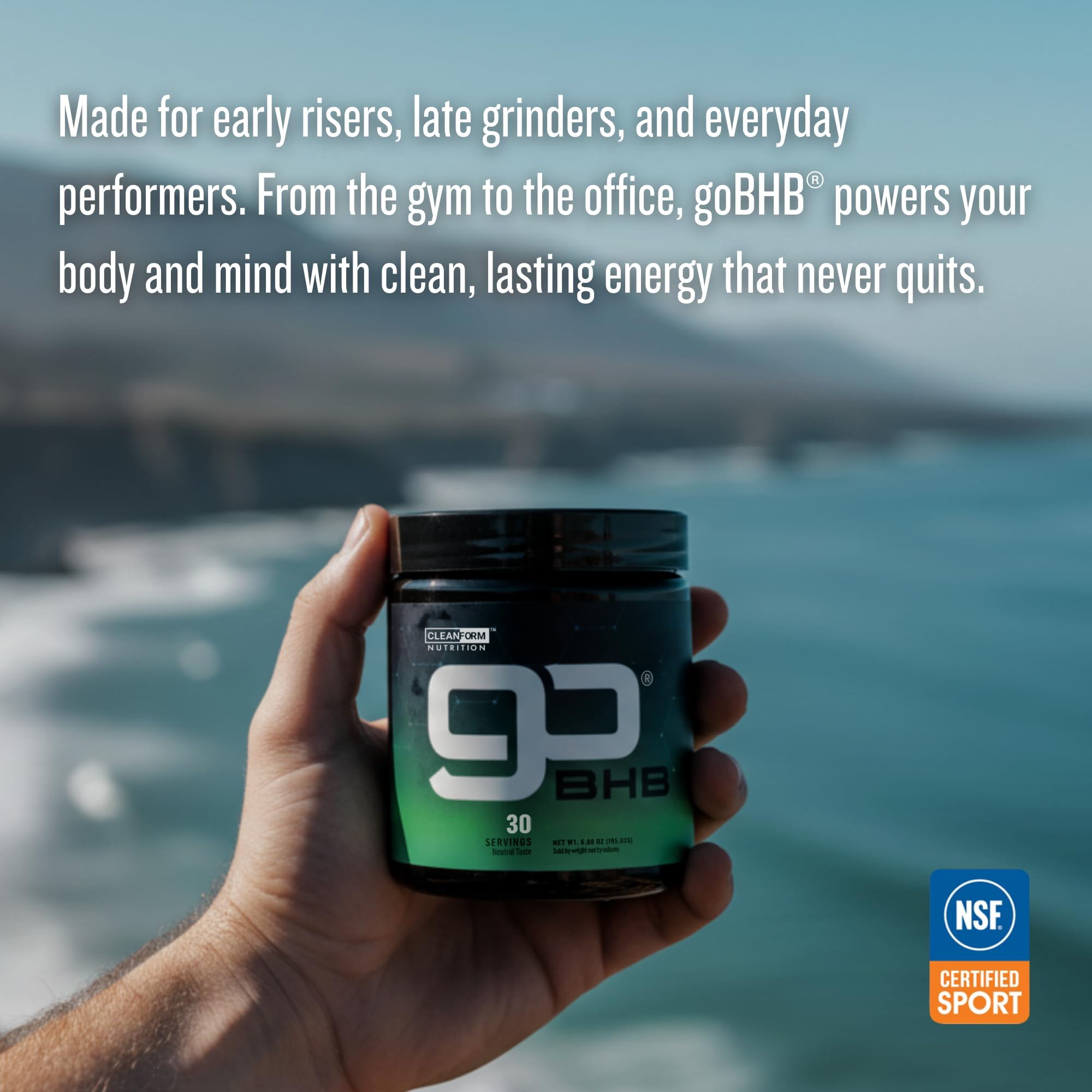 CleanForm Nutrition goBHB® Clean Energy Powder | NSF Sport Certified | Cellular Fuel with BHB Salts | Enhances Endurance, Mental Clarity, Hydration & Recovery | No Caffeine or Sugar | Neutral Flavor CleanForm Nutrition Au supplements