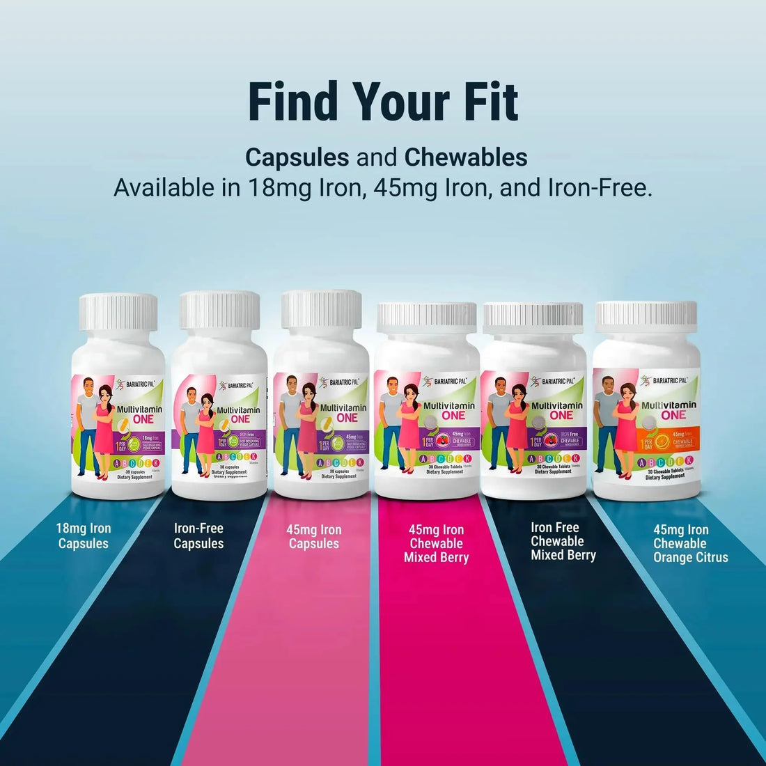 BariatricPal Multivitamin ONE 1 per Day! Bariatric Multivitamin Capsule with 60 mg of Iron | Easy to Swallow Capsule | BariatricPal AU supplements