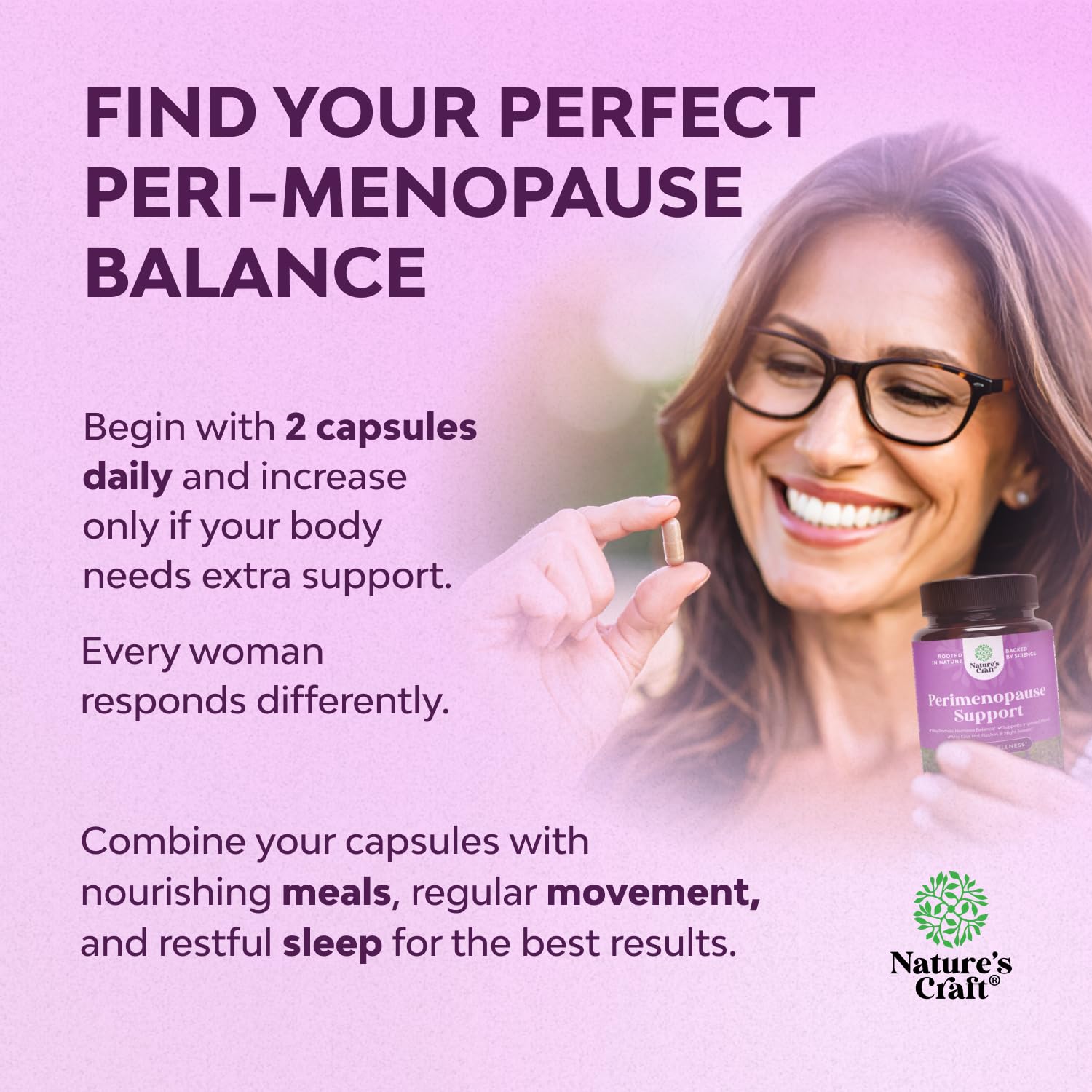 Complete Perimenopause Supplement for Women - Multibenefit Menopause Ease for Women with Maca Root Vitex Berry & Black Cohosh for Hot Flashes Night Sweats Hormone Balance and Mood Support - 60 Count Natures Craft Au supplements
