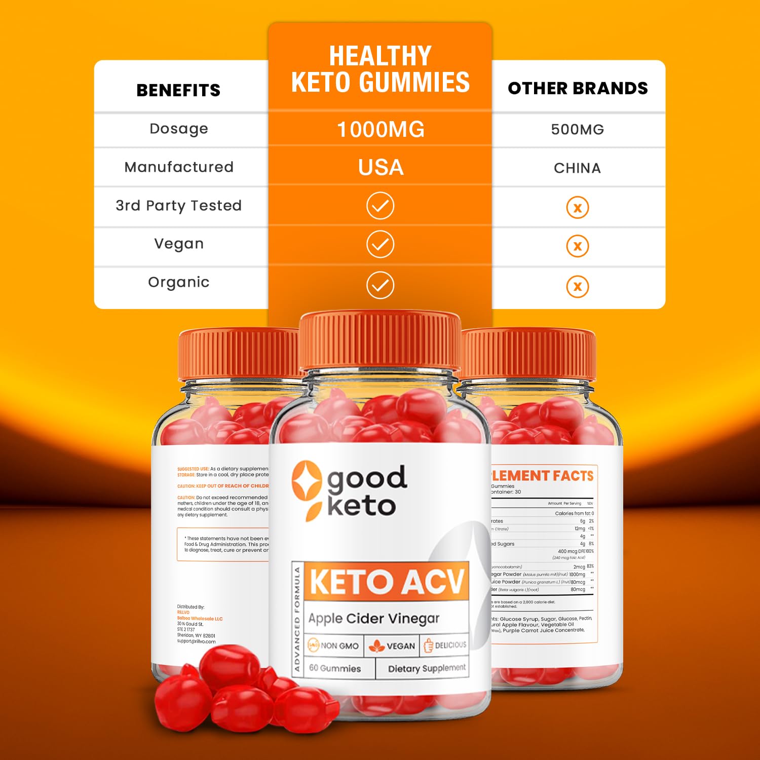 (2 Pack) Good Keto ACV Gummies - Official - Keto Good ACV Advanced Formula Plus Apple Rillvo Au supplements
