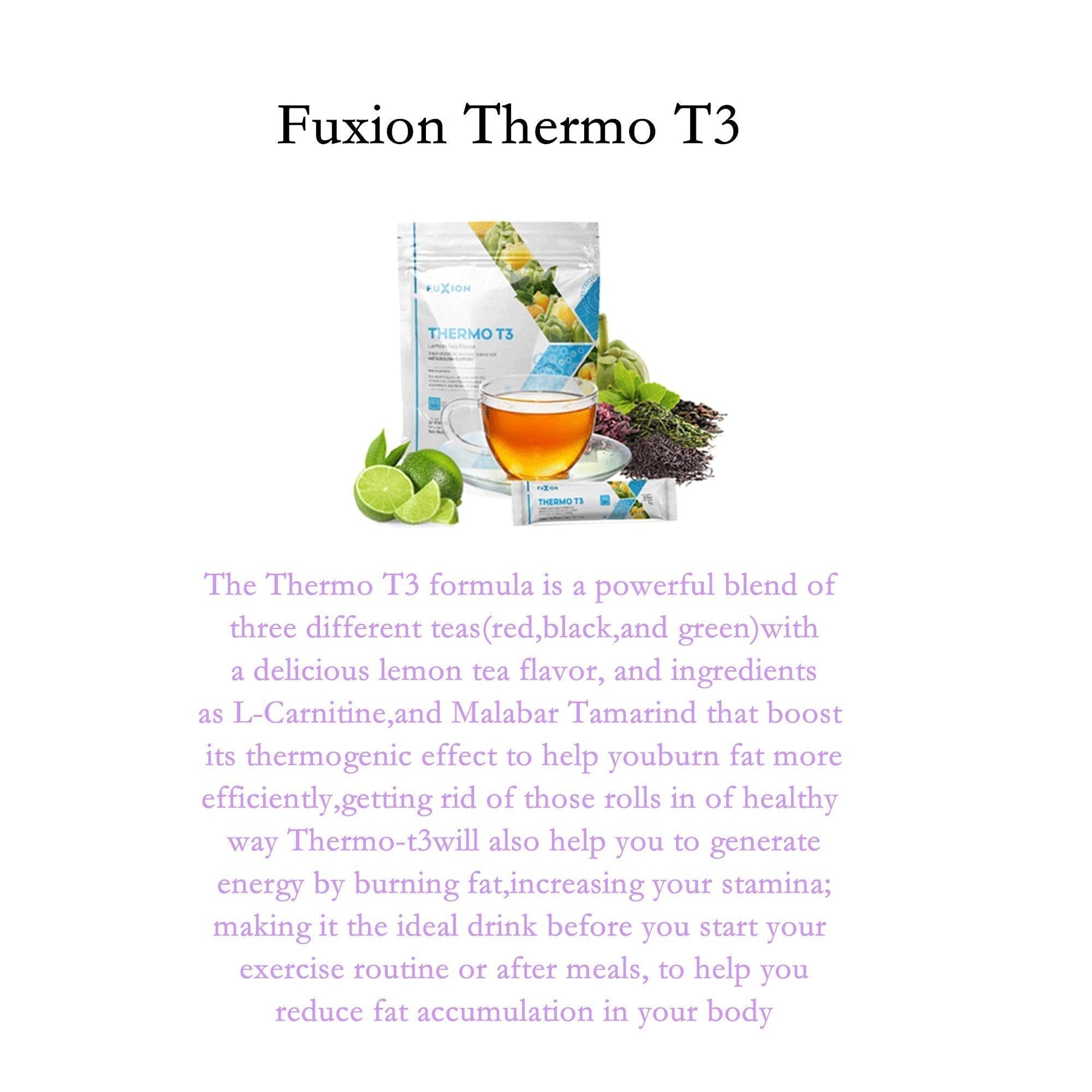 FuXion Thermo T3,Delicious Lemon Tea Flavor(Thermo TT3, 28 Sachets) CHNLML Au supplements